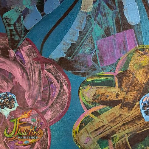 Abstract Blue Flower Swipe