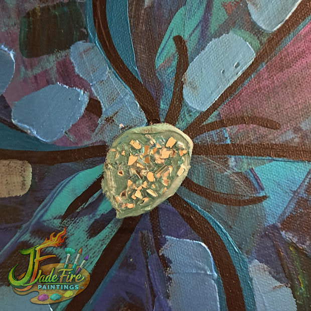 Abstract Blue Flower Swipe