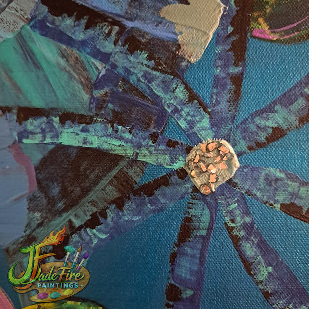 Abstract Blue Flower Swipe