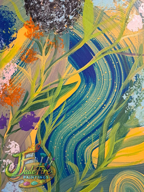 Chaos Flowers-Dark Blue Swirl