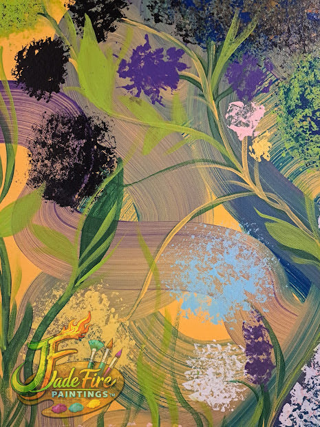 Chaos Flowers-Dark Blue Swirl