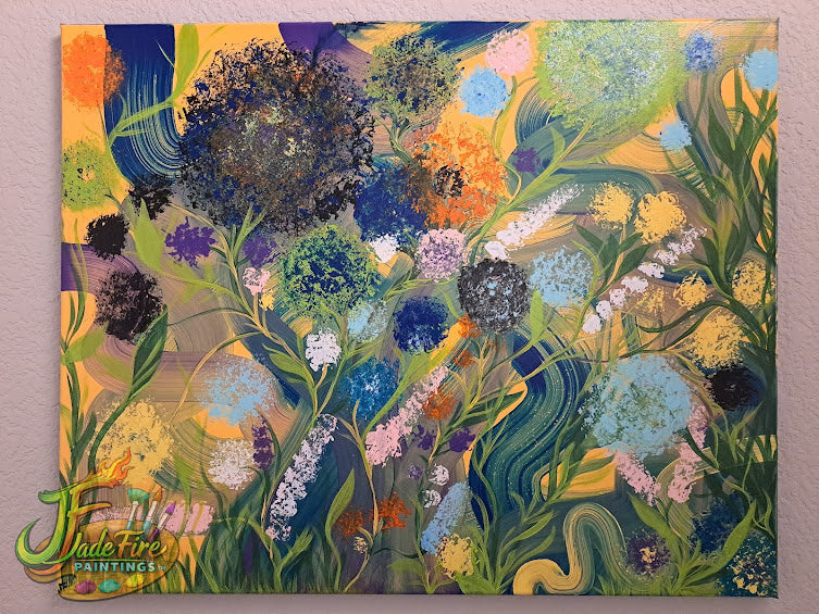 Chaos Flowers-Dark Blue Swirl