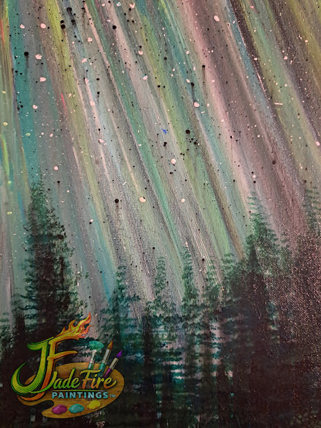 Trees Under the Northern Lights