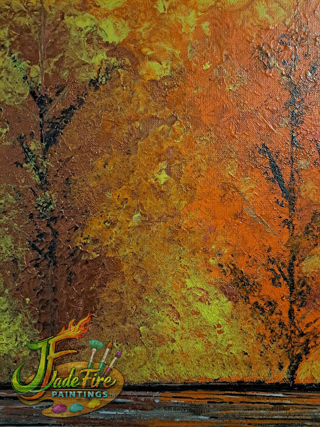 Orange Autumn Tree Reflection