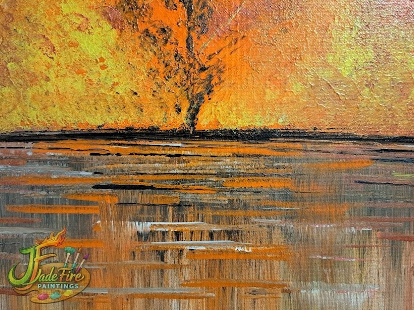 Orange Autumn Tree Reflection