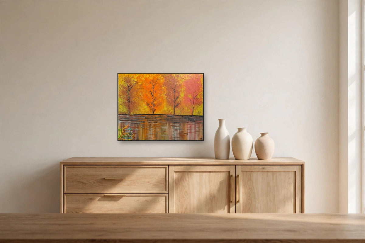 Orange Autumn Tree Reflection